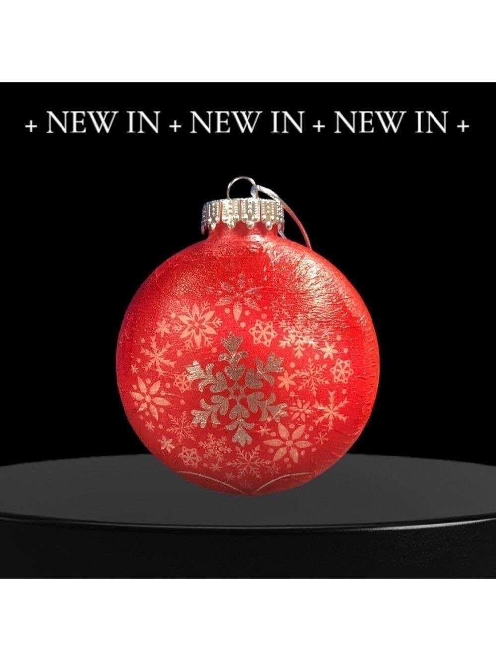 Handmade Elegant Silver and Red Holiday Ornament filled with Bath Salts